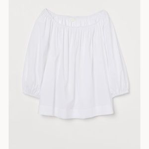 H&M Cotton Puff Sleeve Blouse L